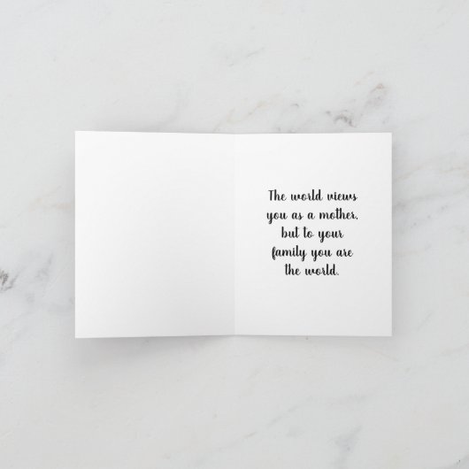 繊細で美しい母親と赤ちゃんフクロウのカード カード (内部)