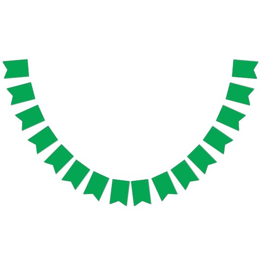 繊細で複雑な模様の緑のシダ バンティングフラッグ (全)