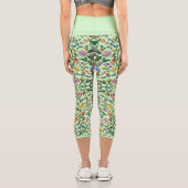 繊細で複雑な花の模様 カプリレギンス (裏面)