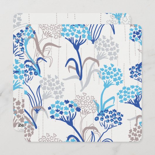 繊細で軽やかなハイドランジアの花柄 シーズンカード (正面/裏面)