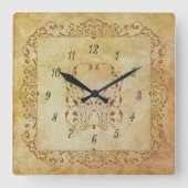 繊細なおとぎ話 スクエア壁時計 (正面)