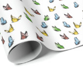 繊細なお洒落素朴蝶の夏 ラッピングペーパー (ロールコーナー)