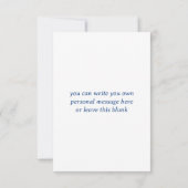 繊細なかわいらし青と黄色のレモンのつる植物 サンキューカード (裏面)