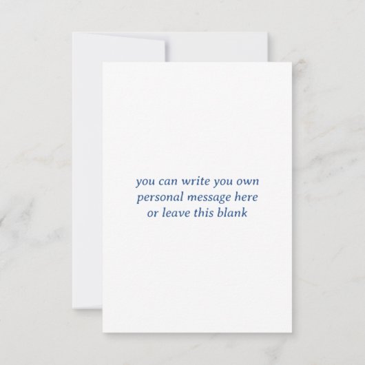 繊細なかわいらし青と黄色のレモンのつる植物 サンキューカード (裏面)