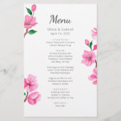 繊細なさくらんぼの花。春の結婚式メニュー (正面)