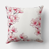 繊細なさくらんぼ縁どの花 – ピンクフローラ クッション (裏面)