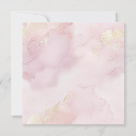 繊細なほこりっぽいピンクの野生の花の赤ちゃんシャワーが侵入 招待状 (裏面)