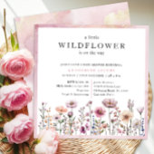 繊細なほこりっぽいピンクの野生の花の赤ちゃんシャワーが侵入 招待状