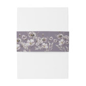 繊細なほこりっぽい紫色の花の水色ダークパープル 招待状ベリーバンド (裏面例)