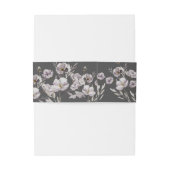 繊細なほこりっぽい紫色の花の水色、ダークグレー 招待状ベリーバンド (裏面例)