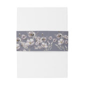 繊細なほこりっぽい紫色の花の水色HessibleGray 招待状ベリーバンド (裏面例)