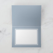 繊細なほこりっぽい離れブルーのモノグラ結婚ムの写真 招待状 (内部)