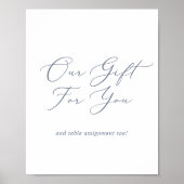 繊細なほこりっぽい青あなたの好意のための贈り物サイン ポスター (正面)