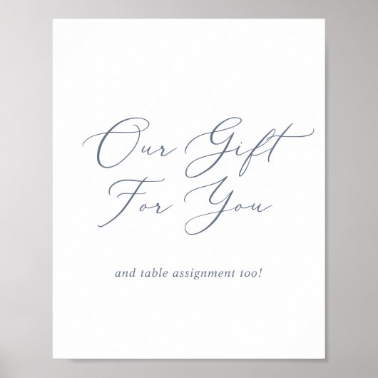 繊細なほこりっぽい青あなたの好意のための贈り物サイン ポスター (正面)