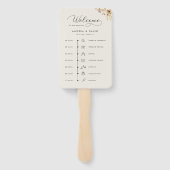 繊細なアイボリーワイルドフラワースクリプト結婚のタイムライン ハンドファン (裏面)