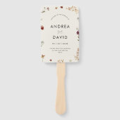 繊細なアイボリーワイルドフラワースクリプト結婚のタイムライン ハンドファン (正面)