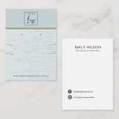 繊細なアクアブルードットネックレスイヤリングディスプレイ 名刺 (正面/裏面)