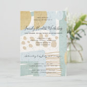 繊細なアクアモダン抽象芸術幾何学的アートイベント 招待状 (スタンド正面)