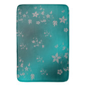 繊細なアジアの花が青 バスマット (正面縦)