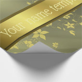 繊細なアジアの花名テンプレート紙 ラッピングペーパー (角)