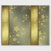 繊細なアジアの花名テンプレート紙 ラッピングペーパー (フラット)