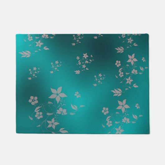 繊細なアジアの花 ドアマット (正面)