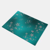 繊細なアジアの花 ドアマット (アングル)