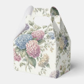 繊細なアジサイの花のブライダルシャワー フェイバーボックス (裏面サイド)
