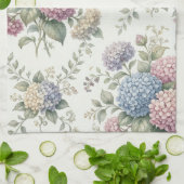 繊細なアジサイの花 キッチンタオル (折り畳み)