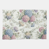 繊細なアジサイの花 キッチンタオル (横)