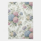 繊細なアジサイの花 キッチンタオル (縦)