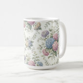 繊細なアジサイの花 コーヒーマグカップ (正面右)