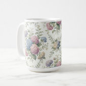 繊細なアジサイの花 コーヒーマグカップ (正面左)
