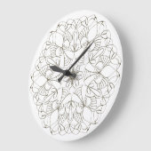 繊細なアラベスク ラージ壁時計 (傾斜)