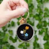 繊細なアロマティック性無性フラッグの花 キーホルダー (手)