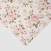 繊細なアンティーク |ソフトパステルピンクのローズデコップページ 薄葉紙 (詳細)