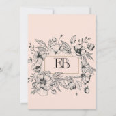 繊細なアンティーク フローラル フレーム 招待状 (裏面)