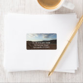 繊細なアーチを目指す道の日の出 ラベル (インサイチュ)