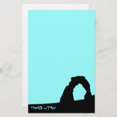 繊細なアーチ型スカイライン文房具 便箋 (正面/裏面)