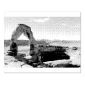 繊細なアーチ型木印 ラバースタンプ (インプリント)