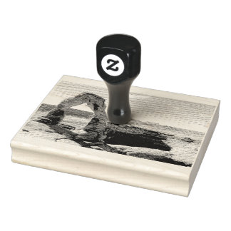 繊細なアーチ型木印 ラバースタンプ