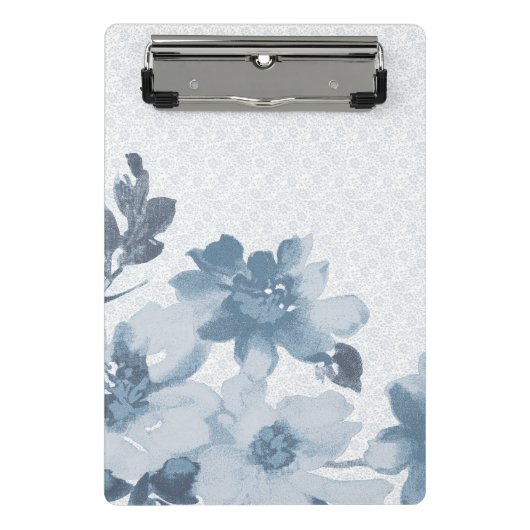 繊細なインディゴ開花 – ソフトエレガンスバイクラリカア ミニクリップボード (正面)