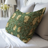 繊細なインペネルグリーン&クリームパターンモリス 枕カバー