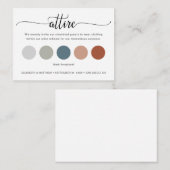 繊細なウェディングカラードレスコード挿入 エンクロージャーカード (正面/裏面)