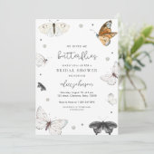 繊細なウェディングシャワーのお誘い - ハートをときめかせる蝶々 招待状 (スタンド正面)