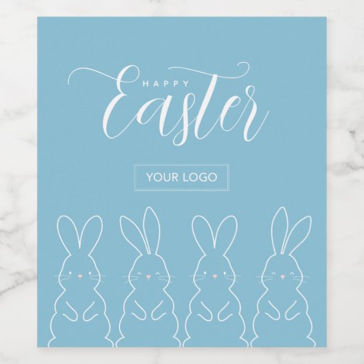繊細なウサギの会社ギフト イースター ワインラベル (シングルラベル)