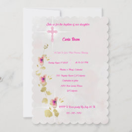 繊細なエレガンスのアクリルバプテスマの招待 招待状