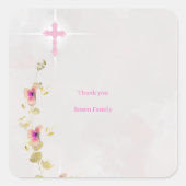 繊細なエレガンスフローラバプテスススクエアステッカー スクエアシール (正面)