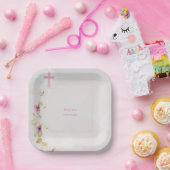 繊細なエレガンスフローラバプテスマ紙プレート ペーパープレート (パーティー)