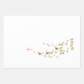 繊細なエレガンスフローラバプテスマ ラッピングペーパーシート (正面3)